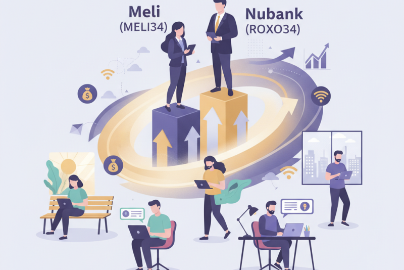 Squadra elege Meli (MELI34) e Nubank (ROXO34) como maiores apostas, destacando oportunidades ignoradas